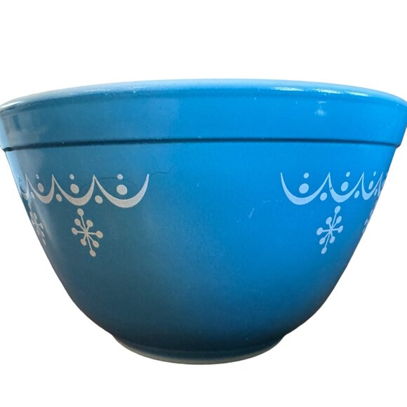 Vintage Pyrex By Corning Snowflake Blue #401 Nesting Bowl Replacement USA - Picture 3 of 14